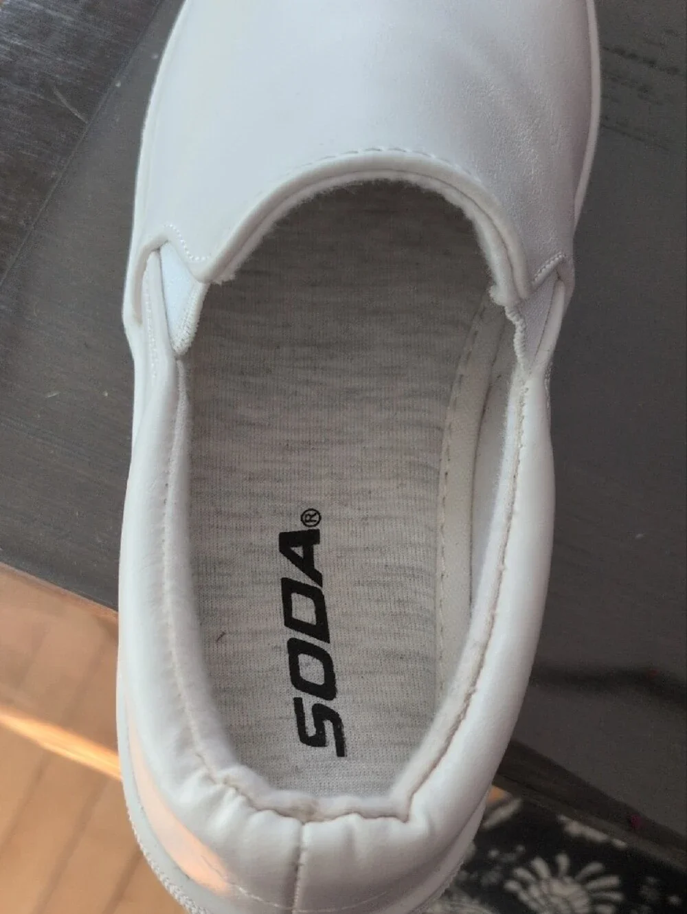 Soda White Slip-On Kids Sneakers